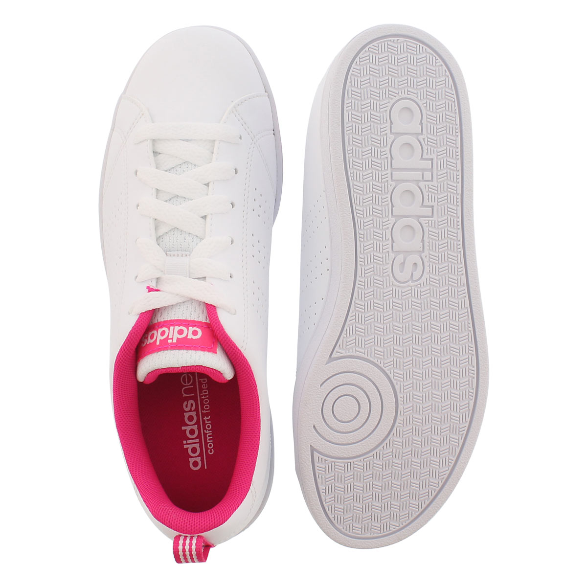 Grls Advantage Clean wht/pnk sneaker