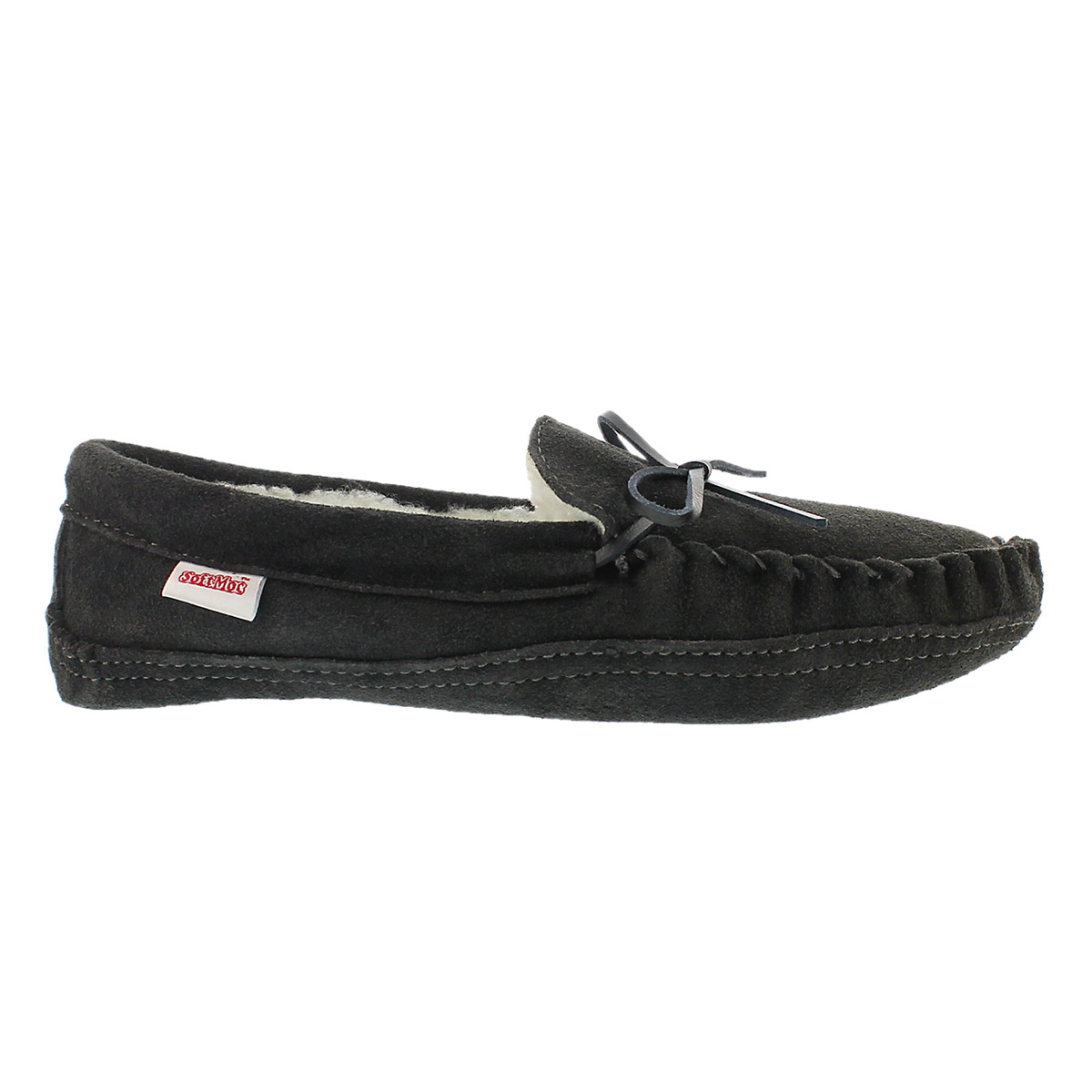 Mns grey suede fur lined moccasin