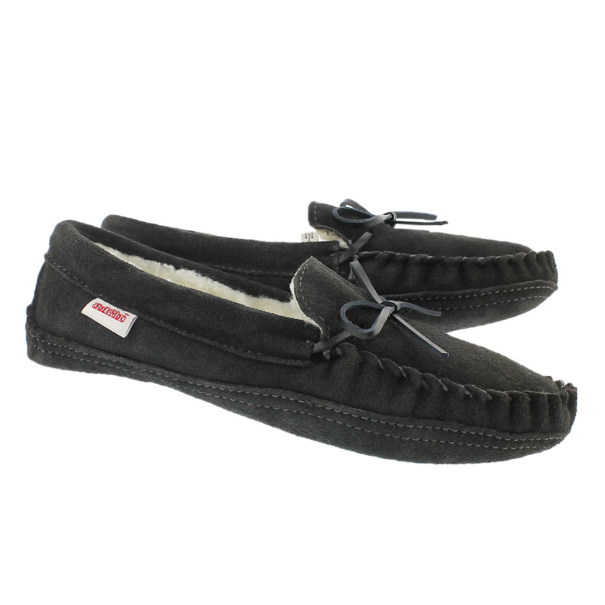 Mns grey suede fur lined moccasin