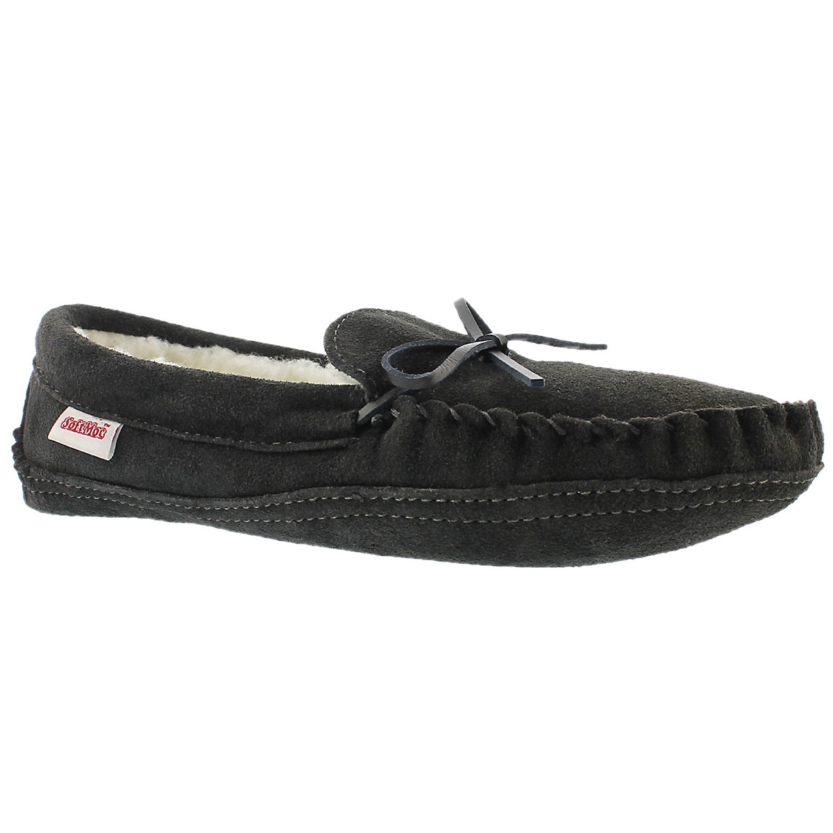 Men's 1135 grey suede double sole lined moccasins