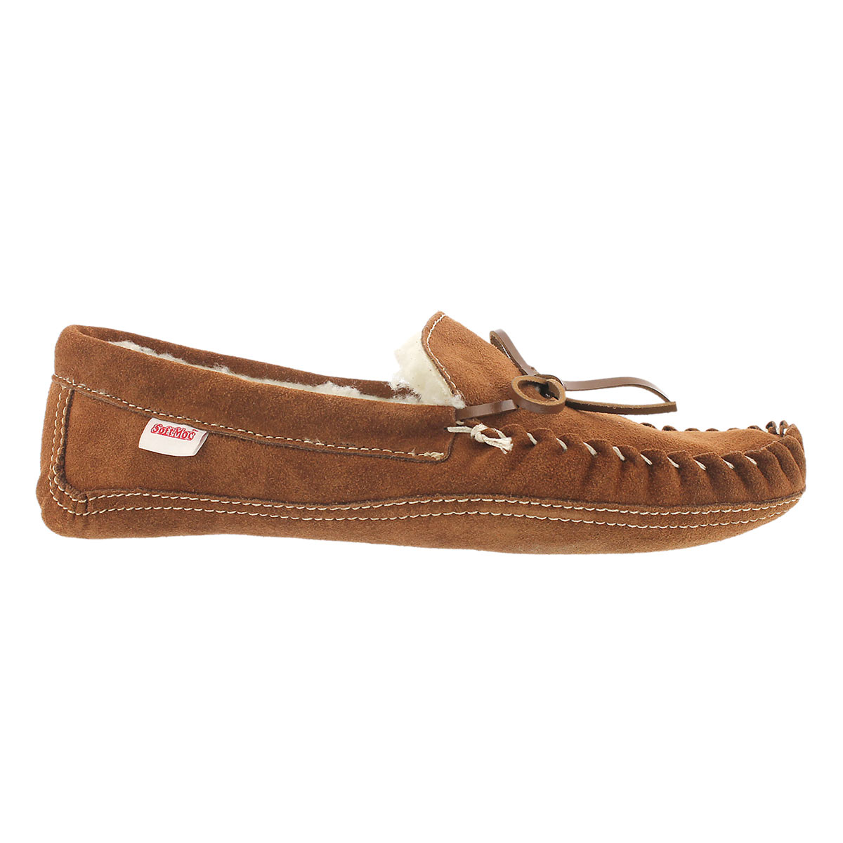 Mns mocha suede fur lined moccasin