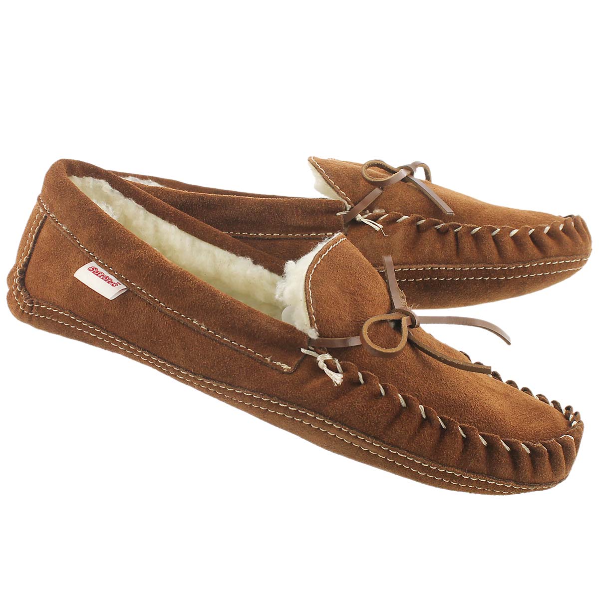 Mns mocha suede fur lined moccasin