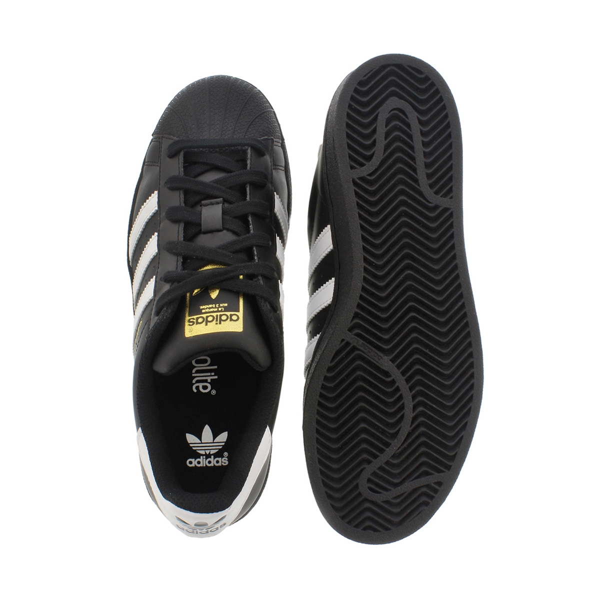 Bys Superstar blk/wht lace up sneaker