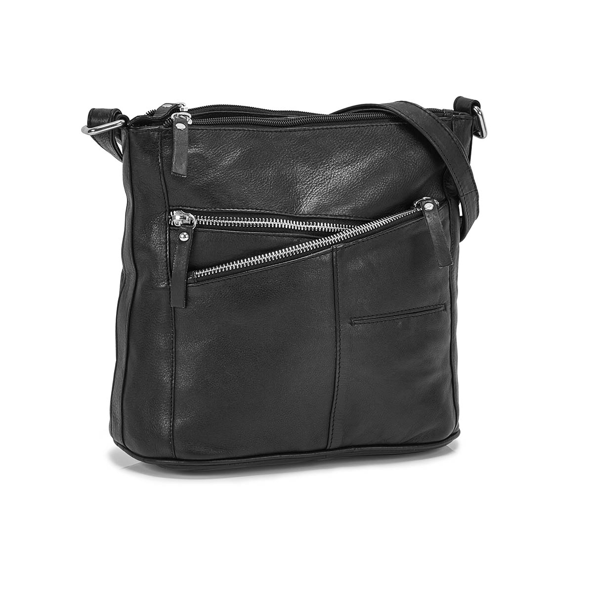 Lds Caroline blk 2 top zip crossbody bag