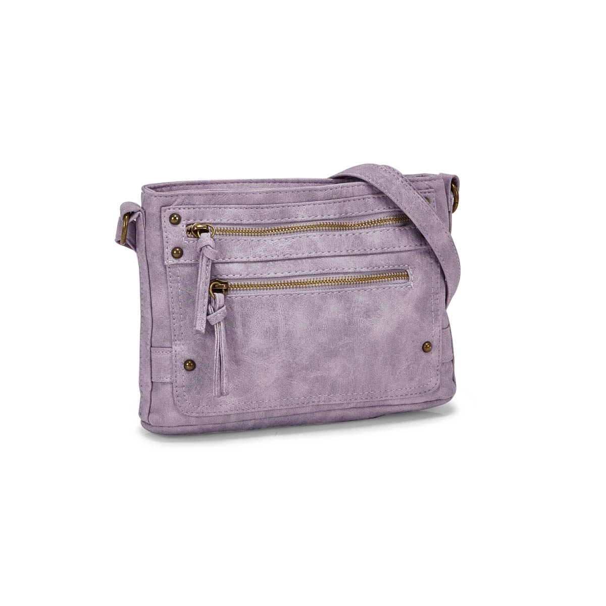 Lds lilac multi zip crossbody bag