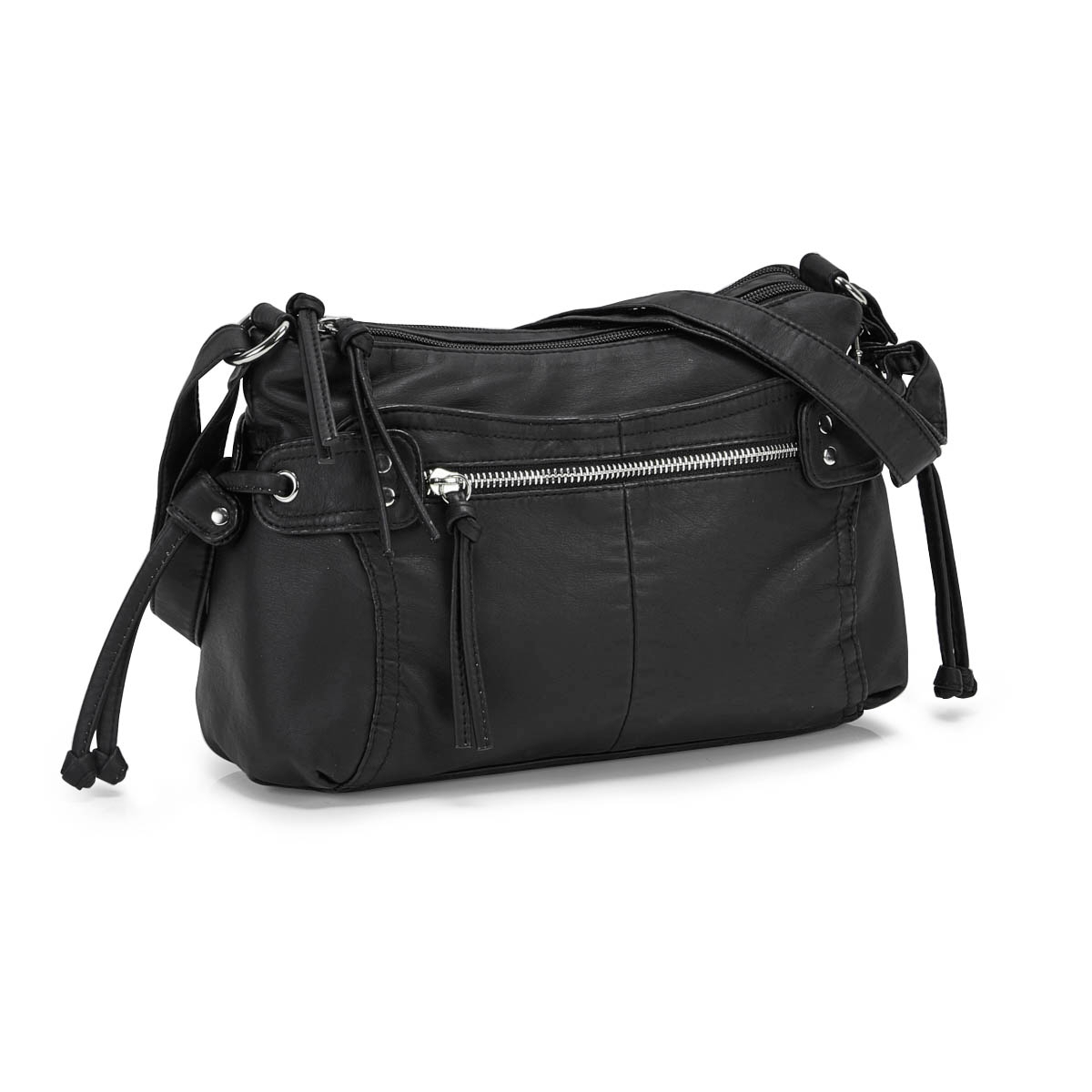 Lds black smooth crossbody bag