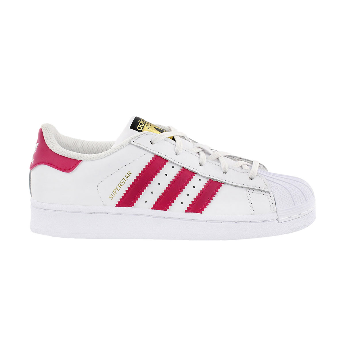 Grls Superstar wht/pnk sneaker