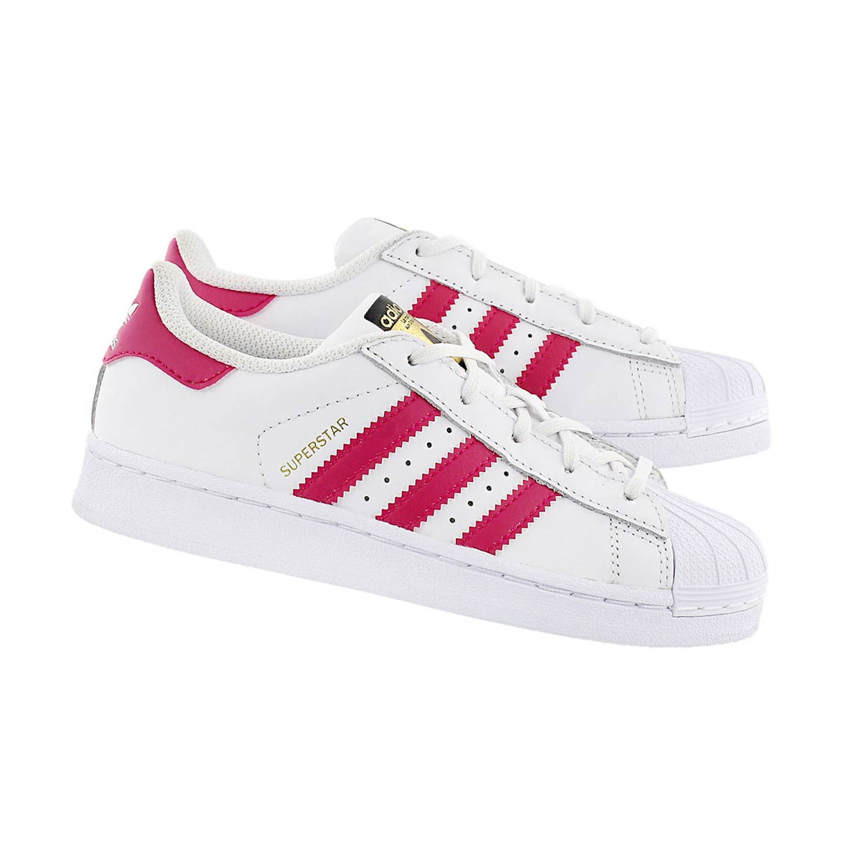 Grls Superstar wht/pnk sneaker