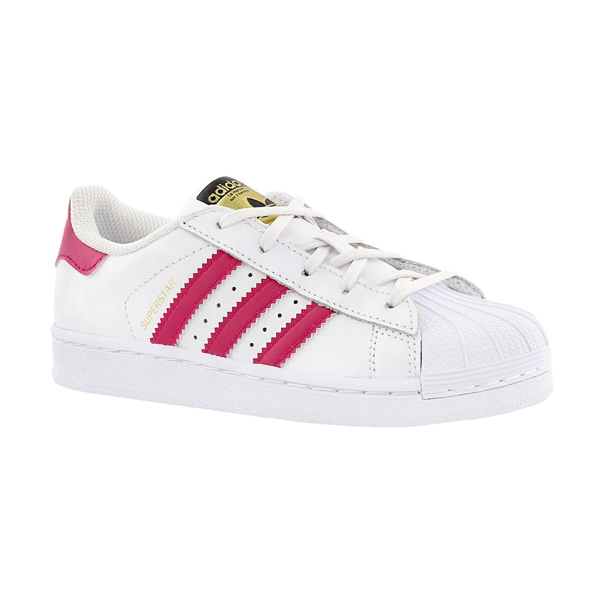 Grls Superstar wht/pnk sneaker
