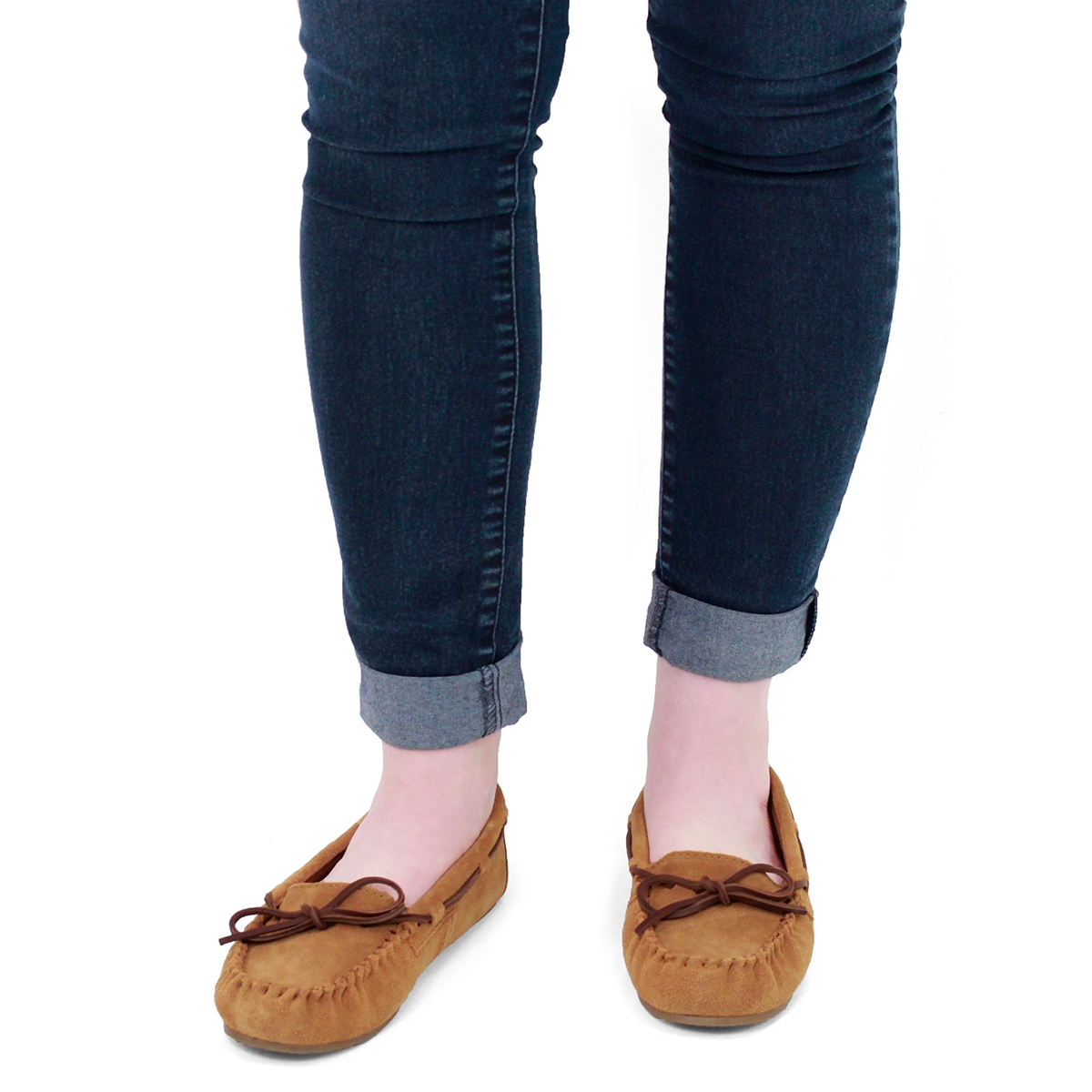 Lds Bae ches suede unlined ballerina moc