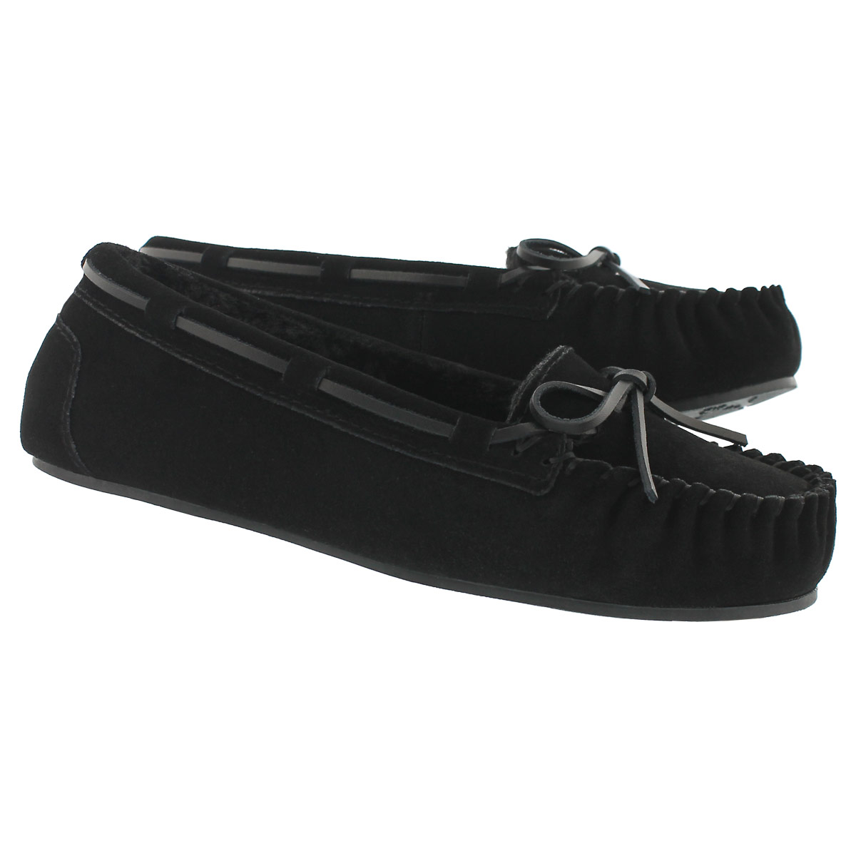 Lds Bali II black suede ballerina moc