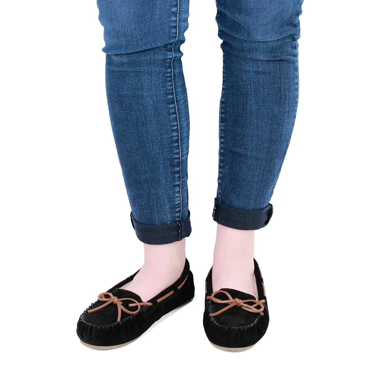 Lds Bali II blk suede ballerina moc