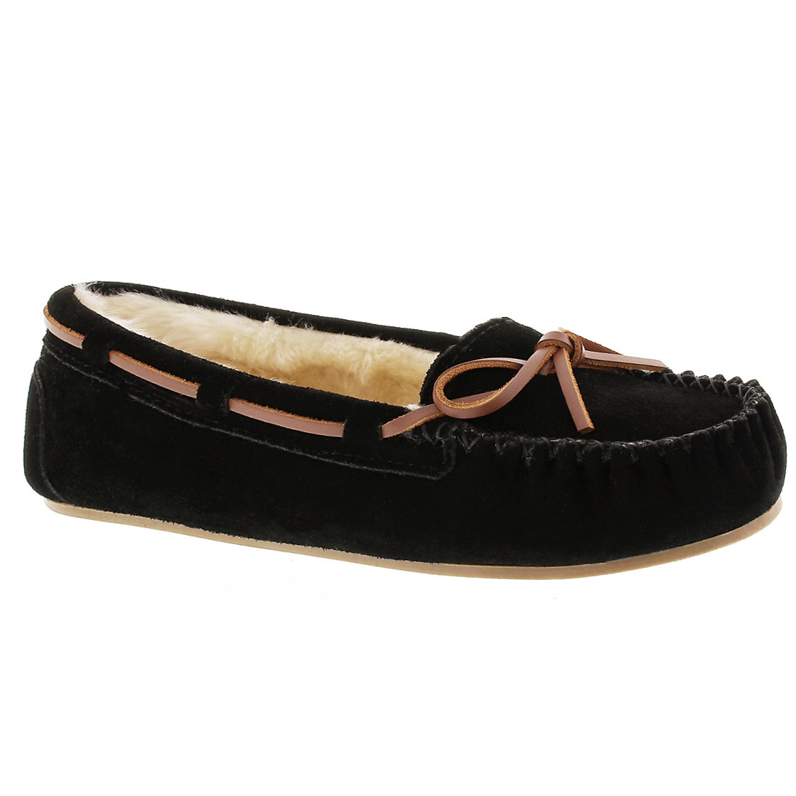 Women's BALI II black suede ballerina moccasins
