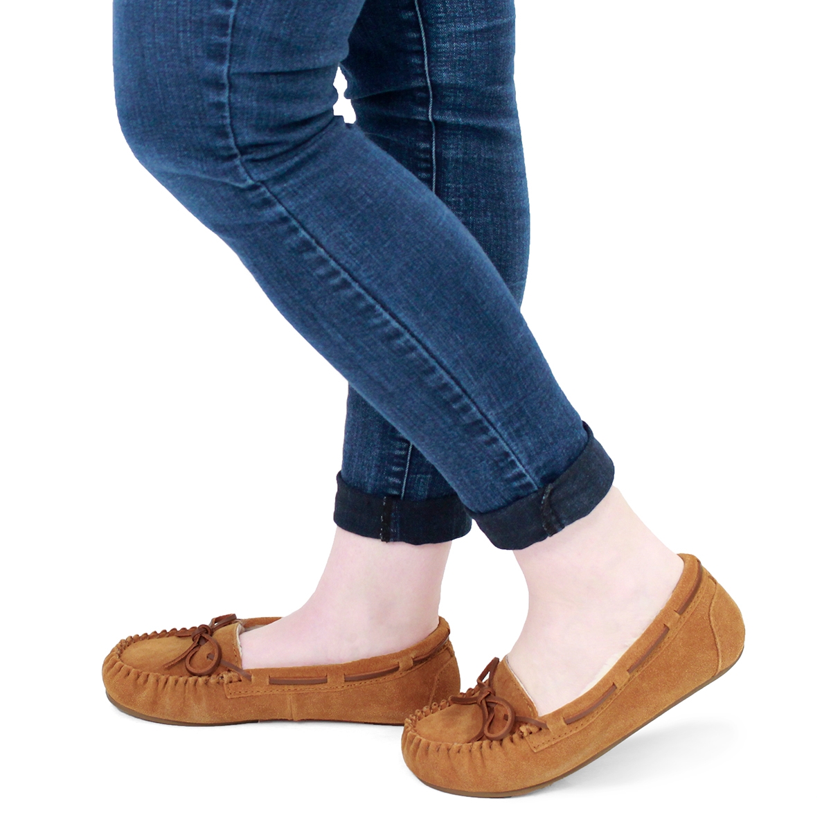 Lds Bali II chestnut suede ballerina moc