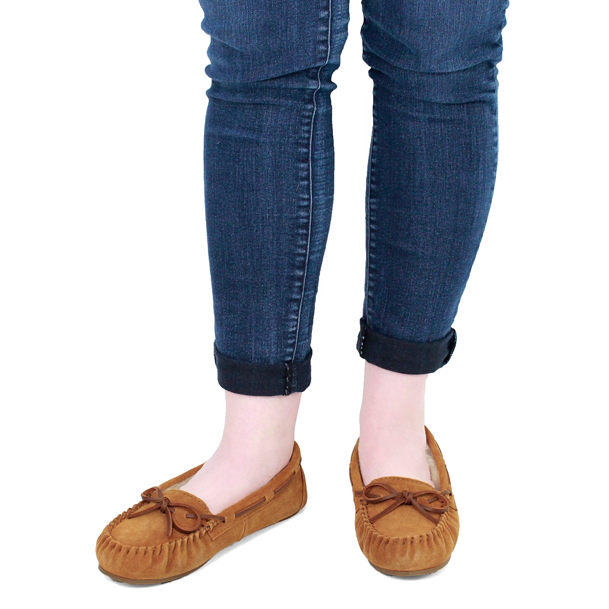 Lds Bali II chestnut suede ballerina moc