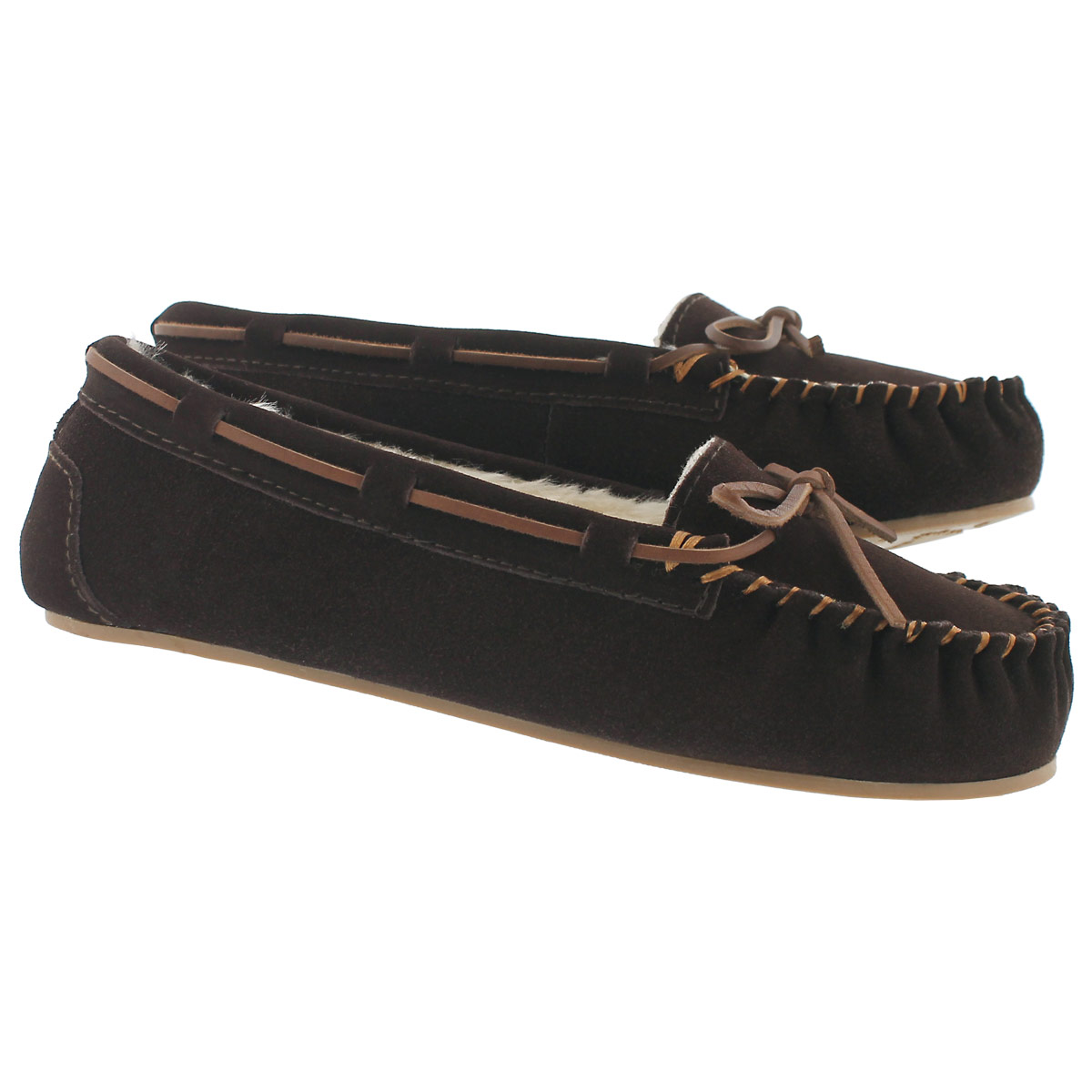 Lds Bali II chocolat suede ballerina moc