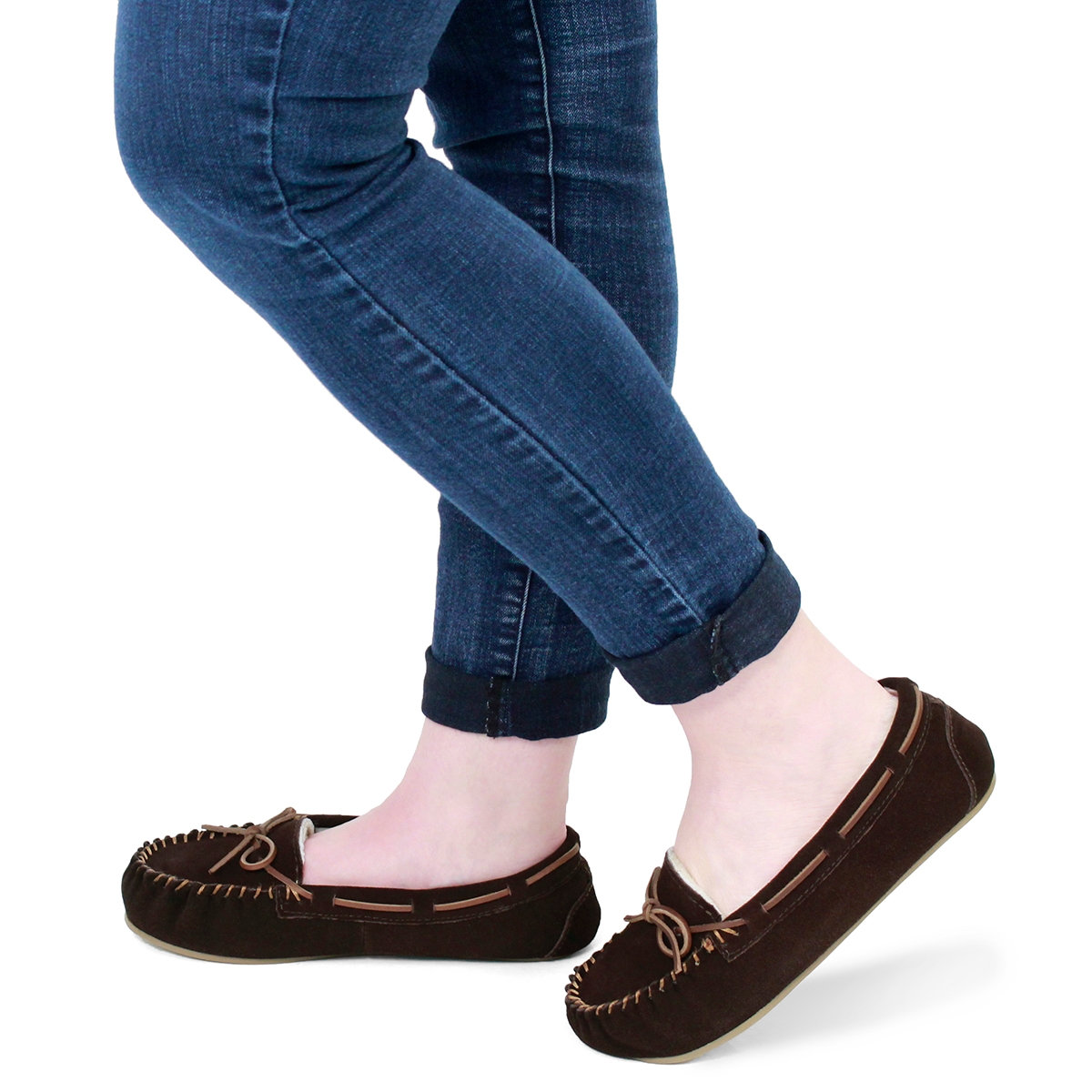 Lds Bali II chocolat suede ballerina moc
