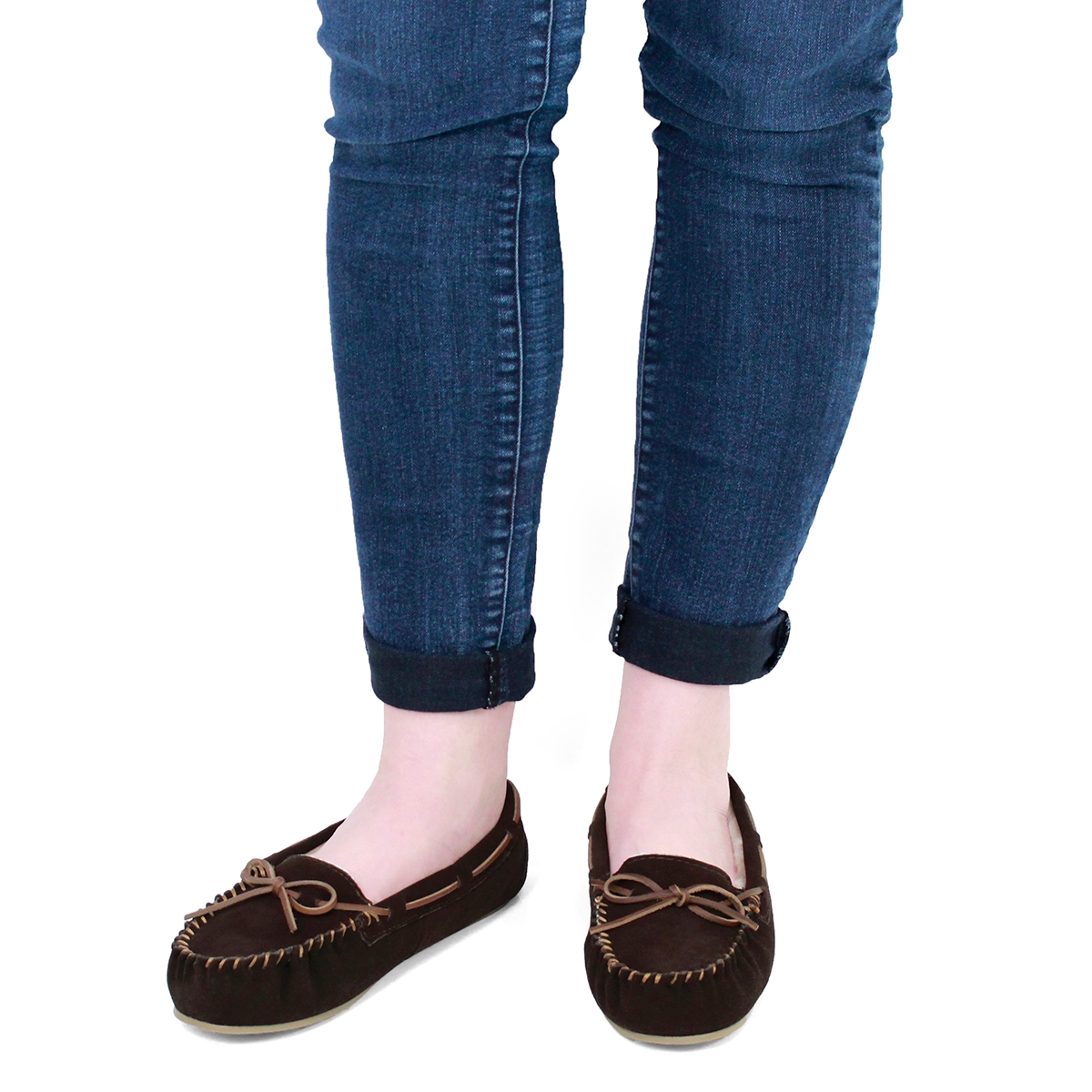 Lds Bali II chocolat suede ballerina moc