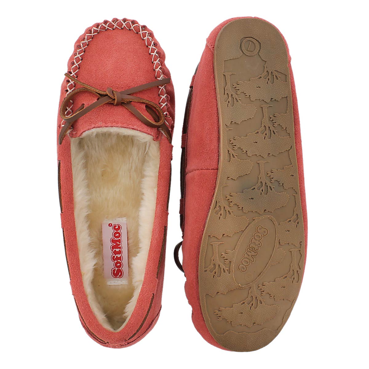 Lds Bali II coral suede ballerina moc