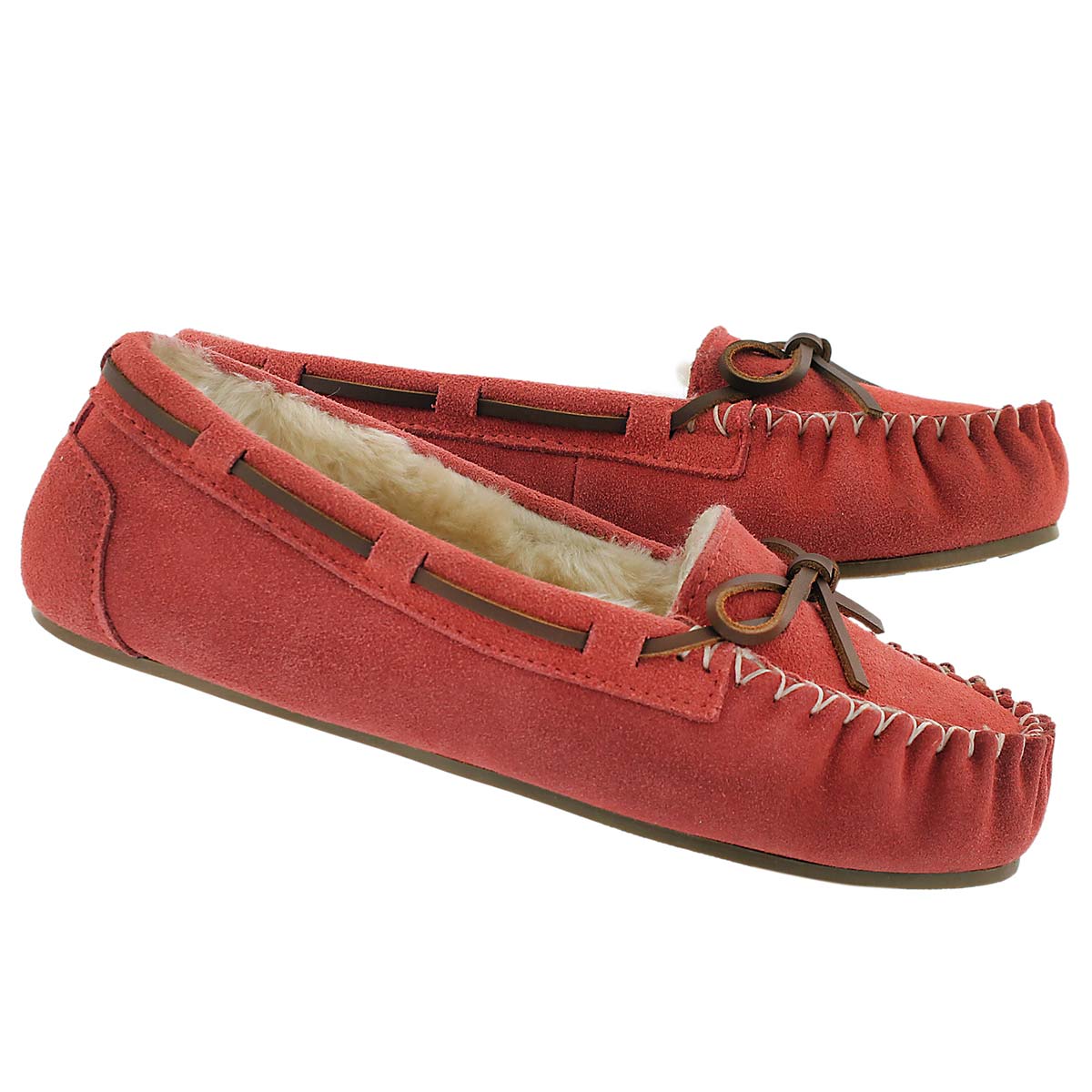 Lds Bali II coral suede ballerina moc