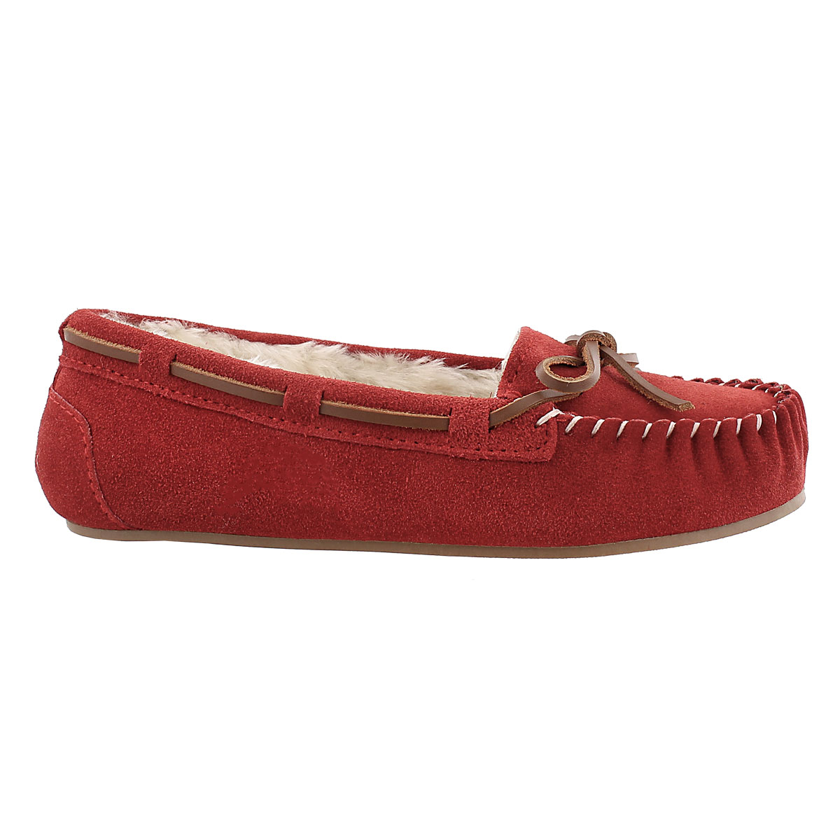 Lds Bali II red suede ballerina moc