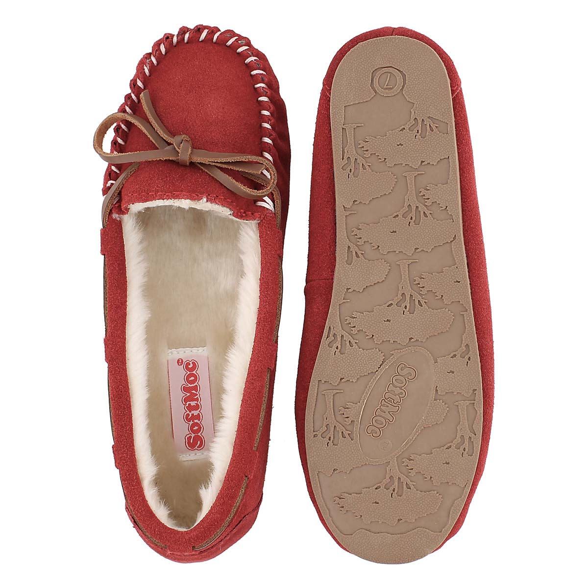 Lds Bali II red suede ballerina moc