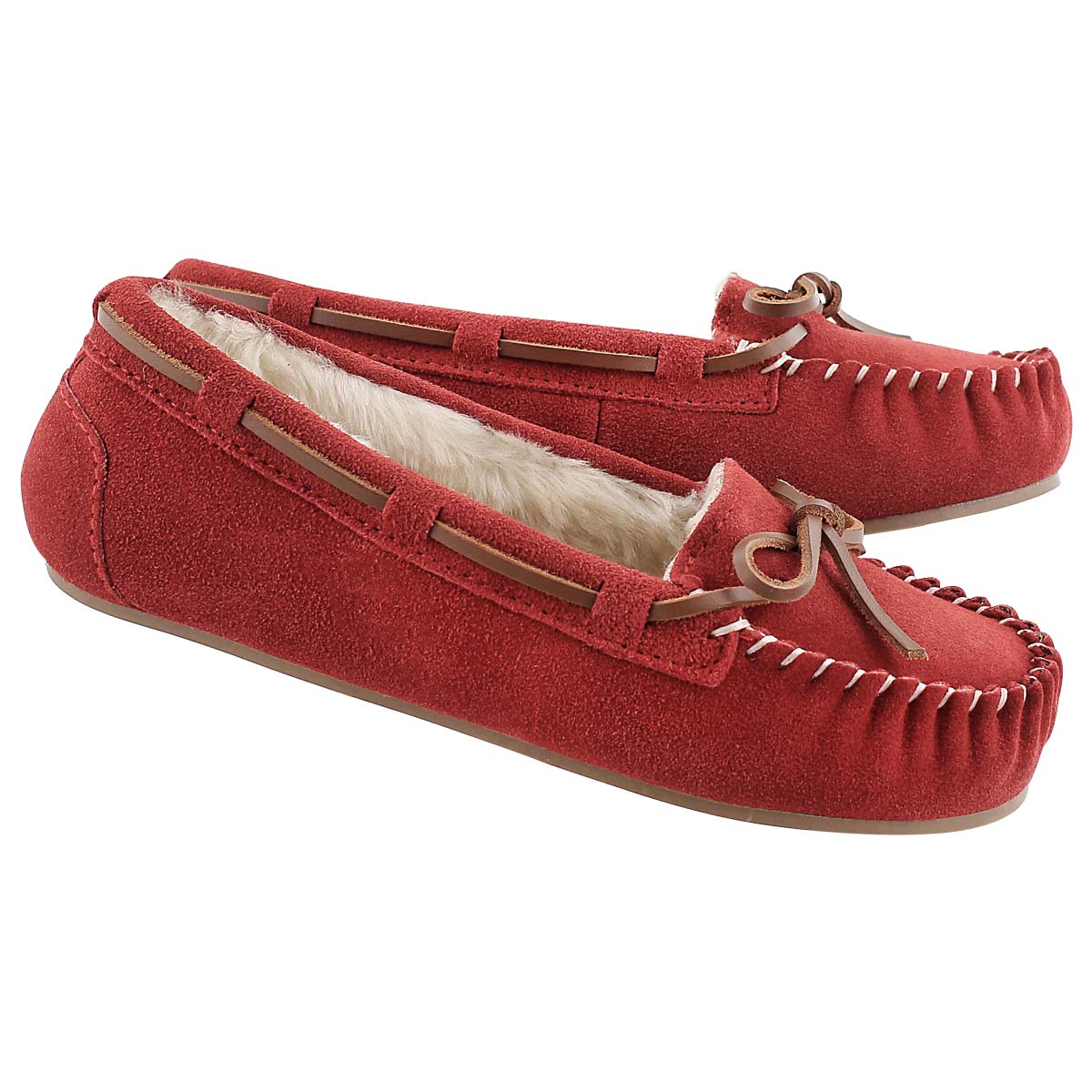 Lds Bali II red suede ballerina moc