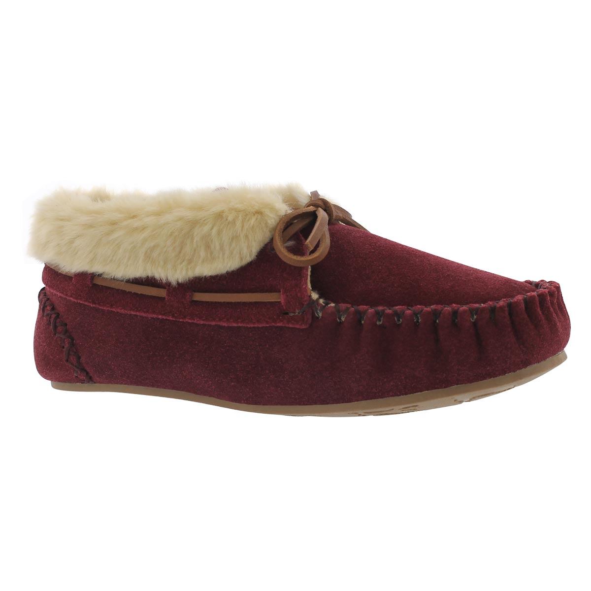 Lds Bali Hi Plain burgundy moc bootie