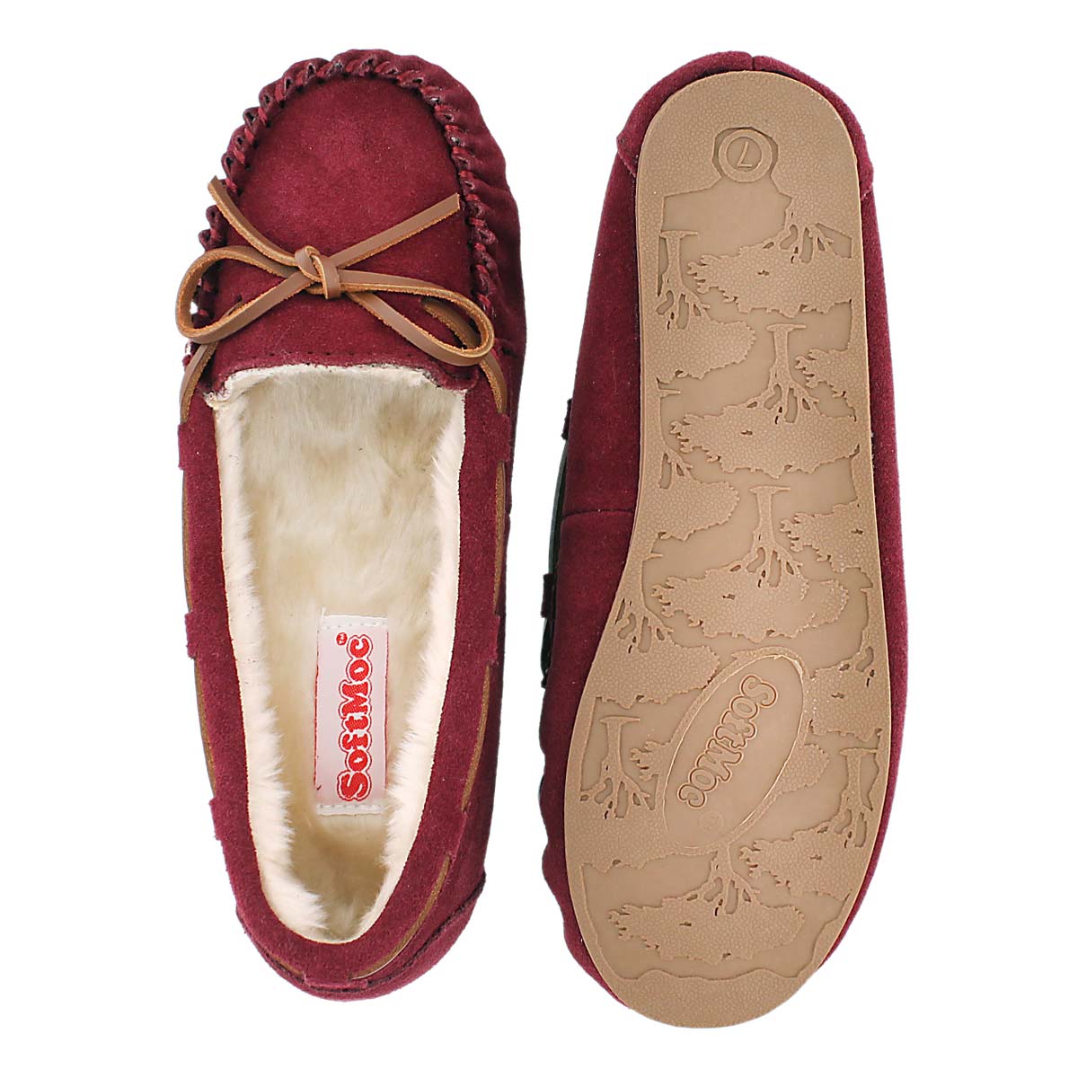 Lds Bali II burgundy sude ballerina moc