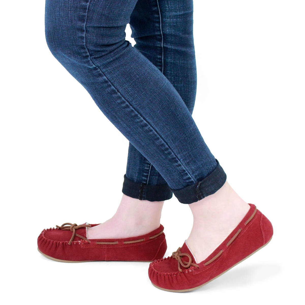 Lds Bali II burgundy sude ballerina moc