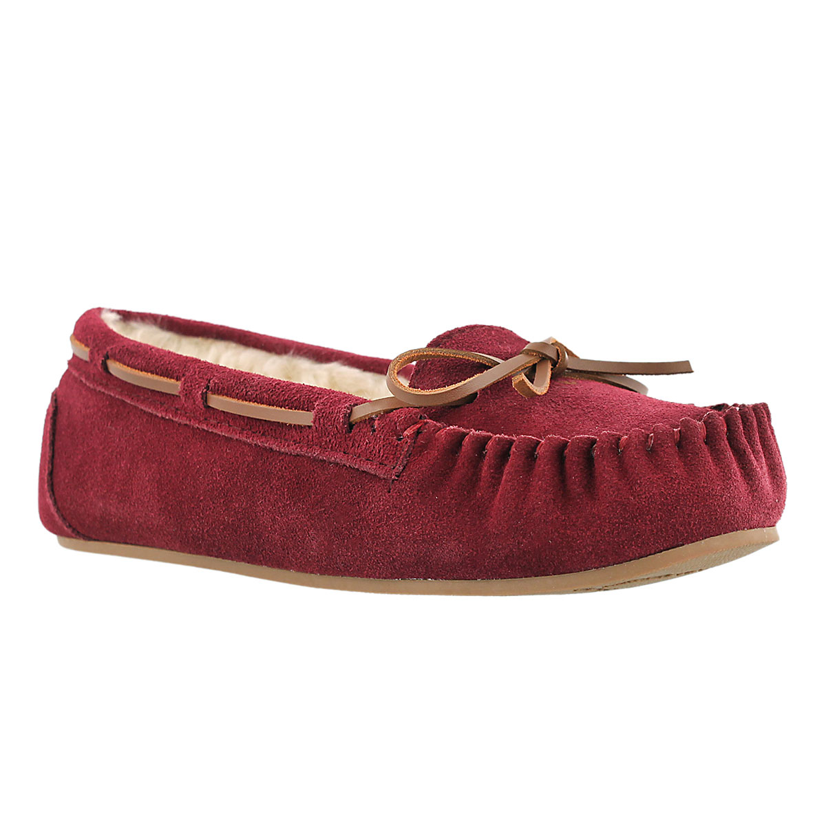 Lds Bali II burgundy sude ballerina moc
