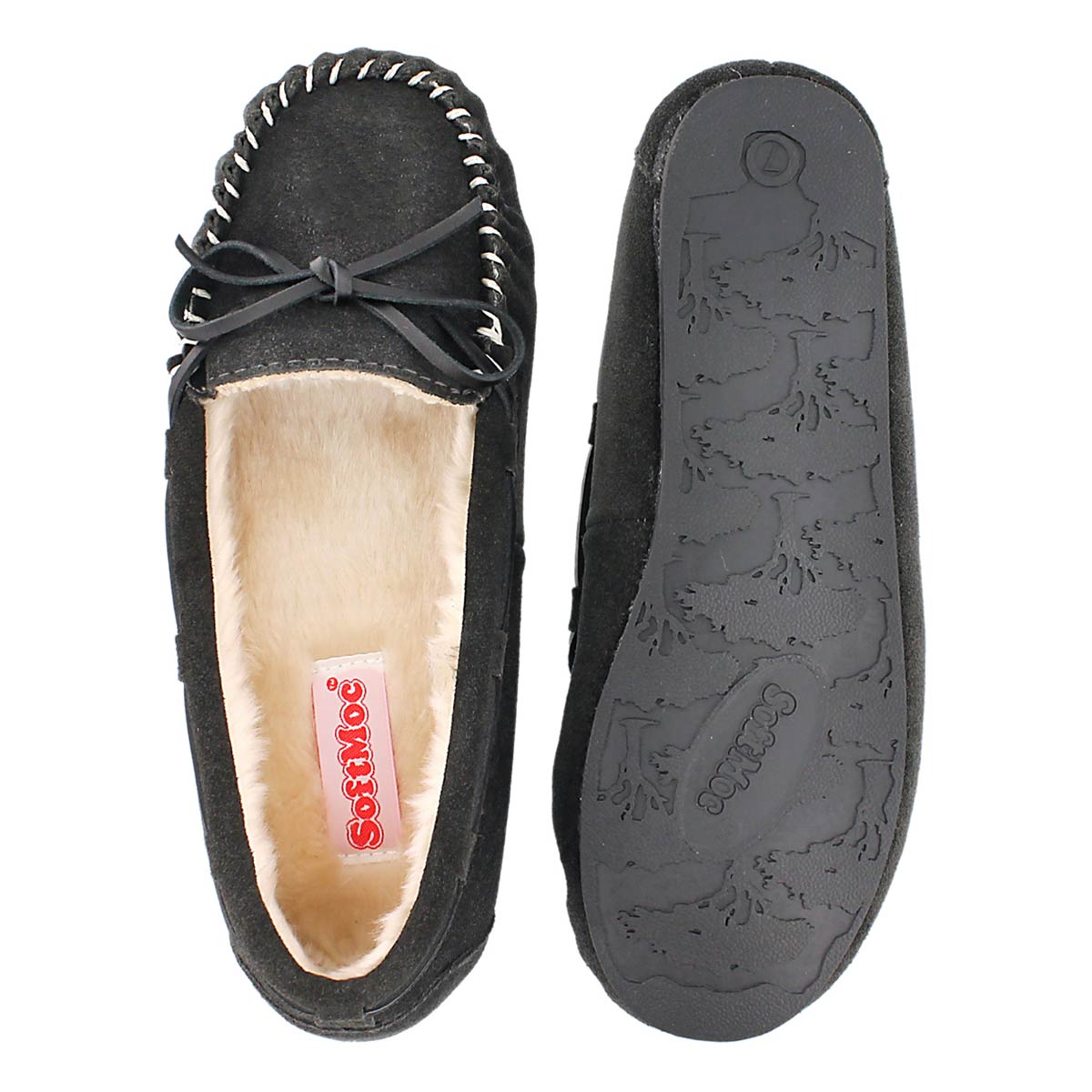 Lds Bali II charcoal suede ballerina moc