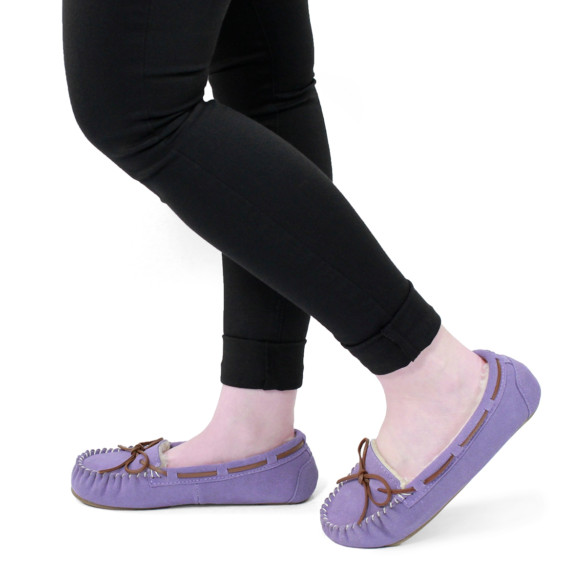 Lds Bali II lavender suede ballerina moc