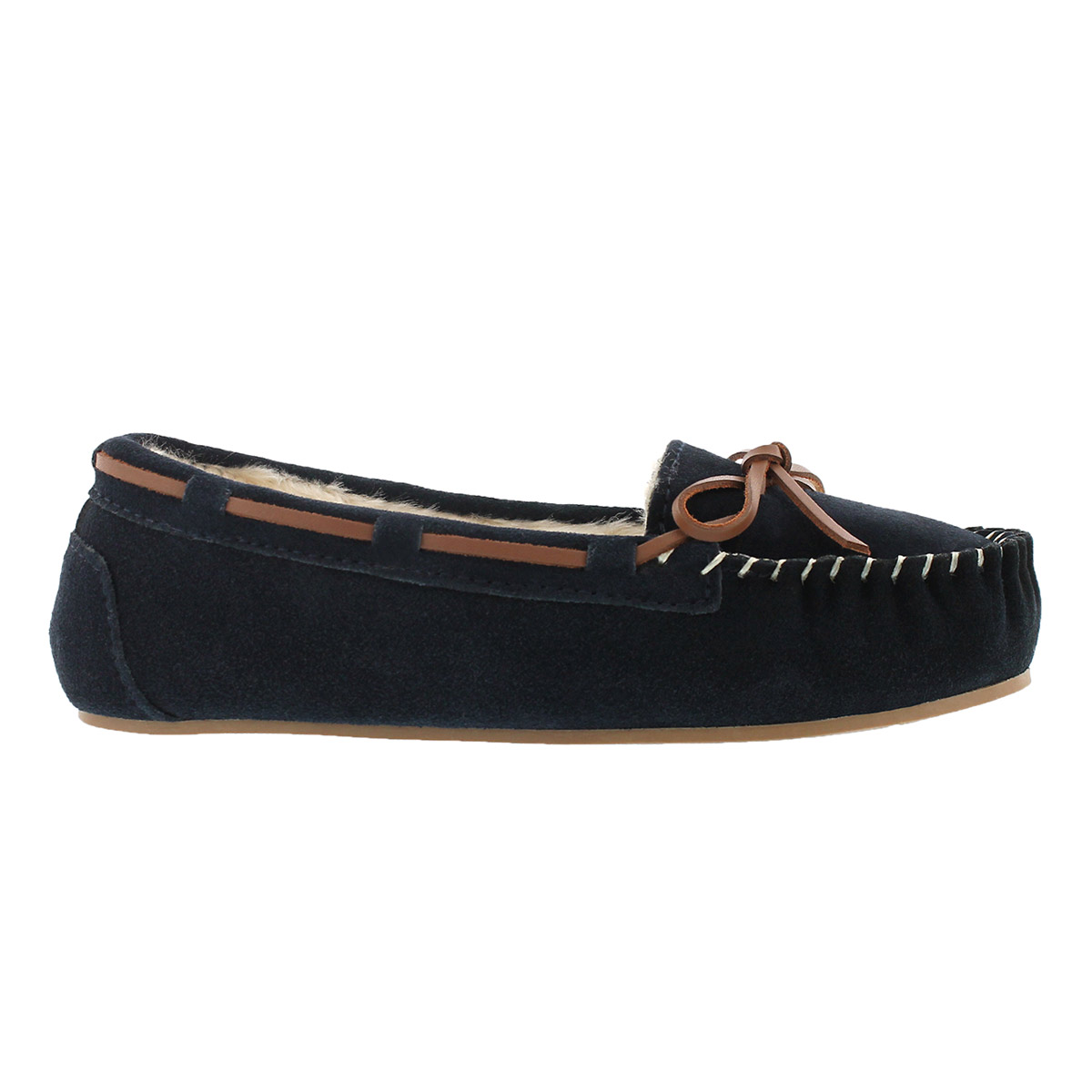 Lds Bali II navy suede ballerina moc