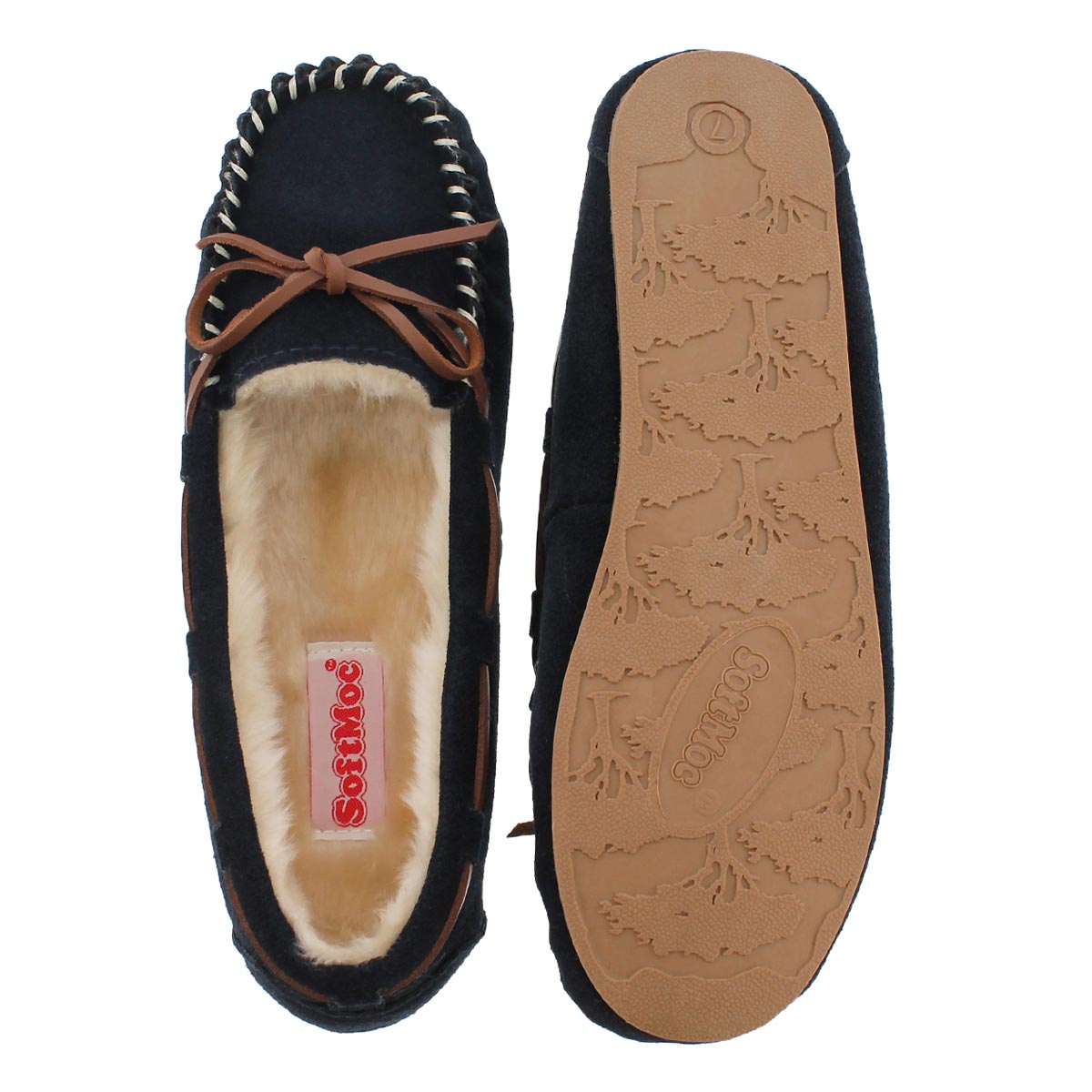 Lds Bali II navy suede ballerina moc