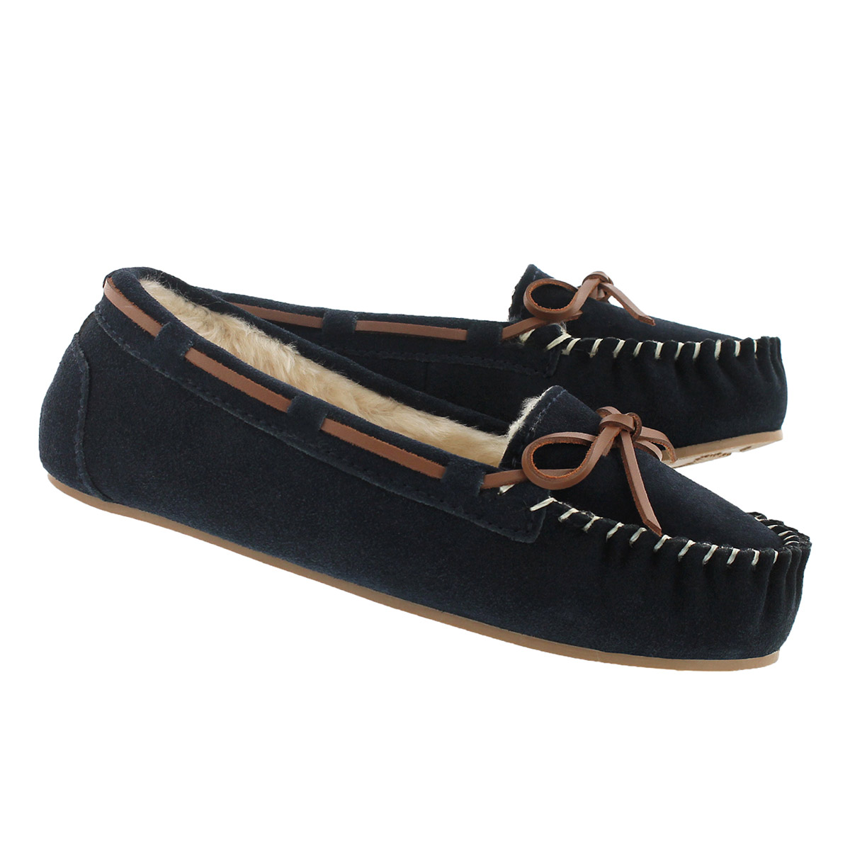 Lds Bali II navy suede ballerina moc
