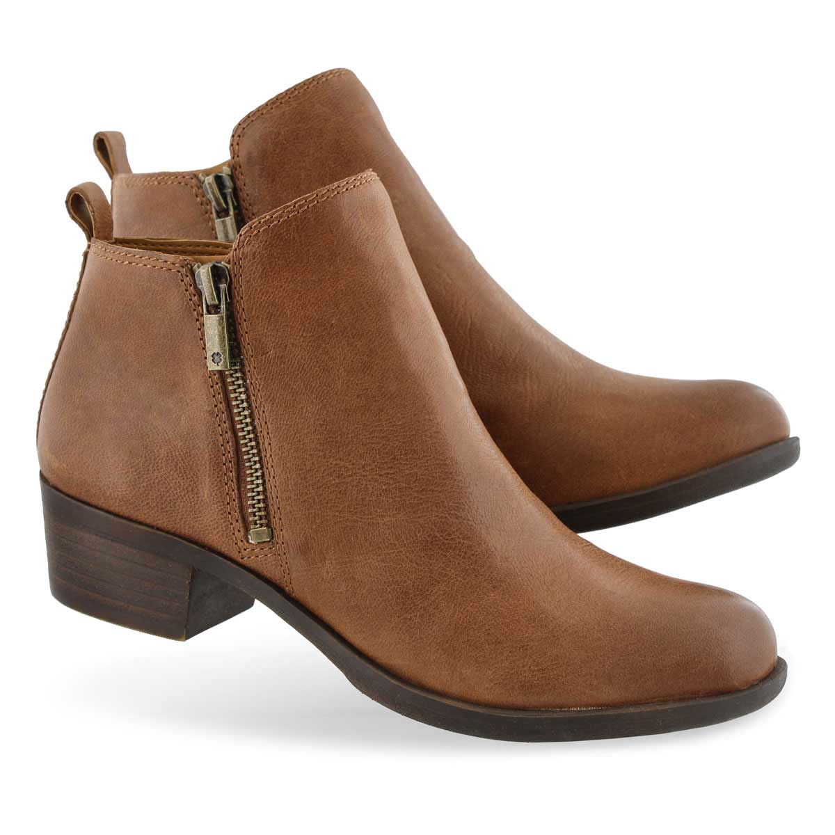 Lds Basel toffee zip up casual bootie