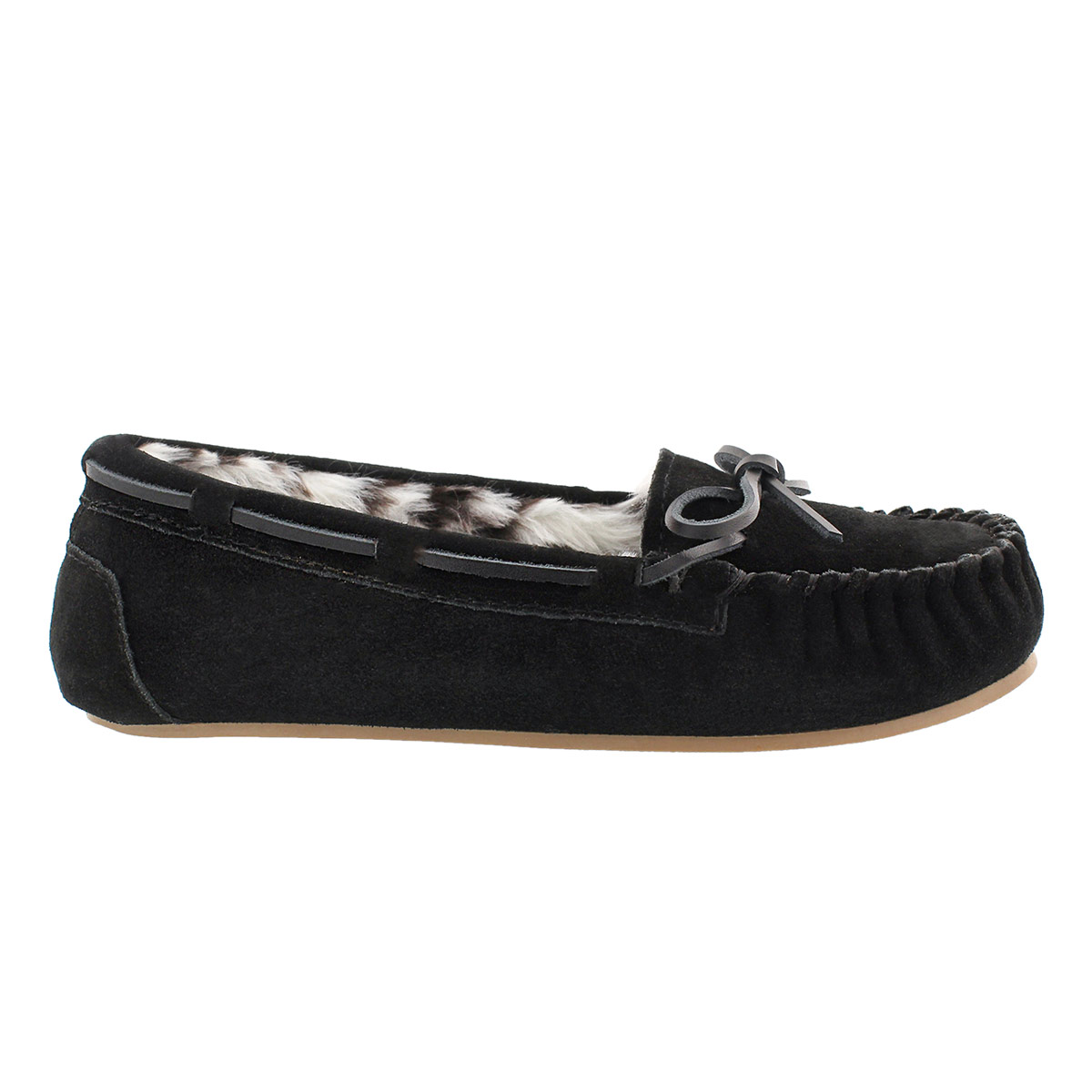 Lds Becky black suede ballerina moc