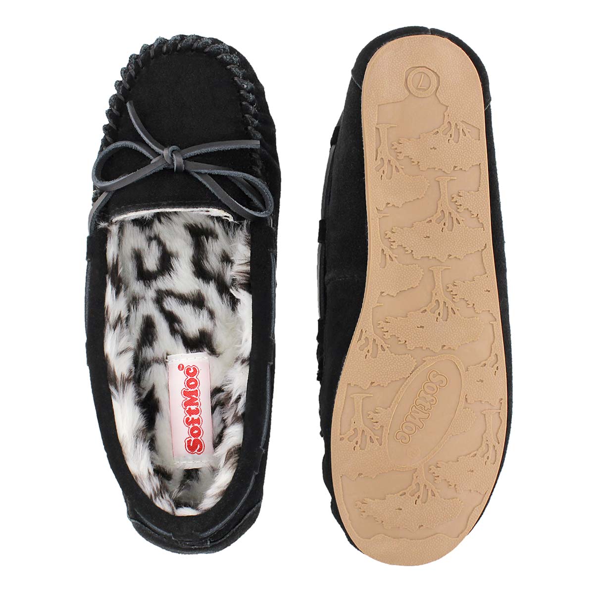 Lds Becky black suede ballerina moc