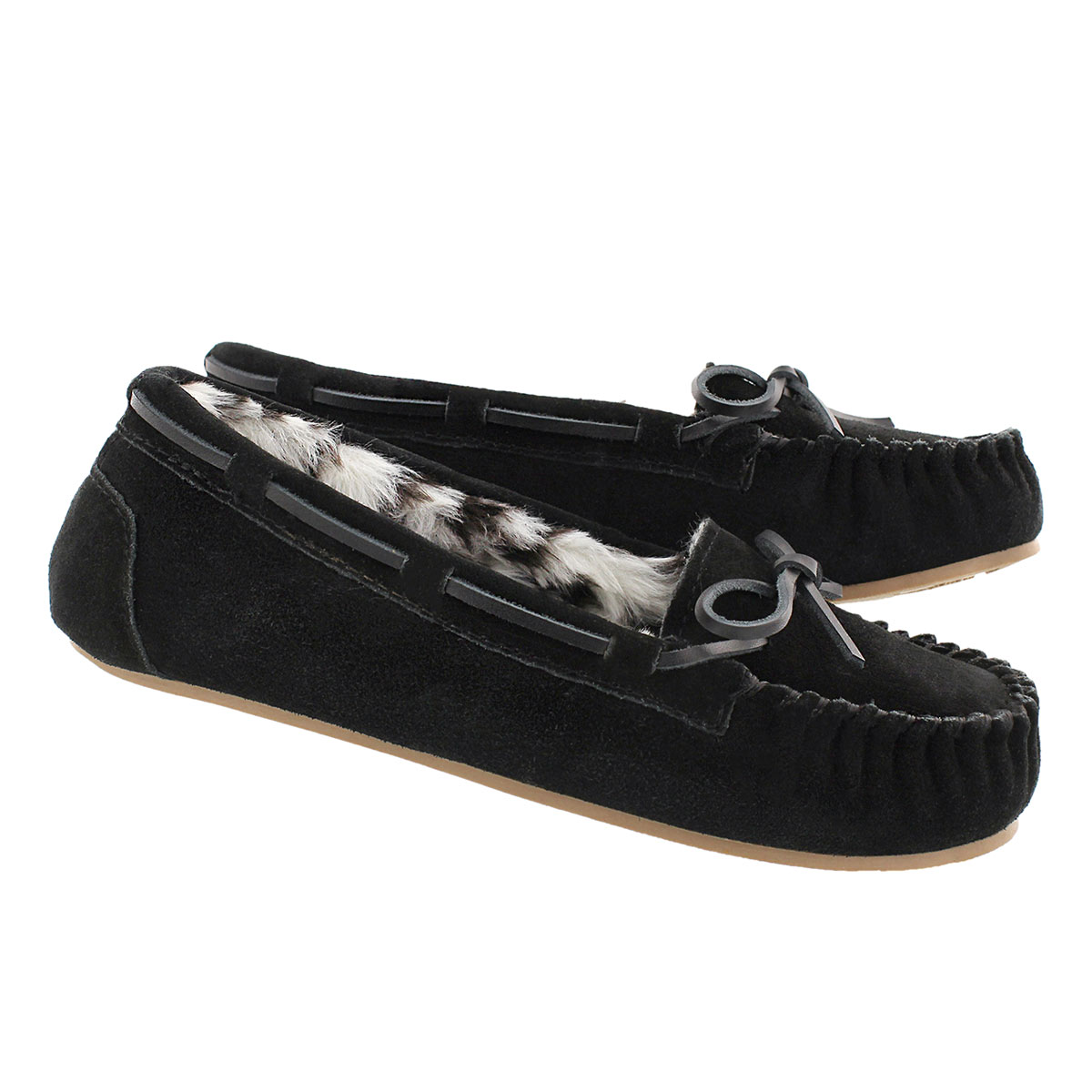 Lds Becky black suede ballerina moc