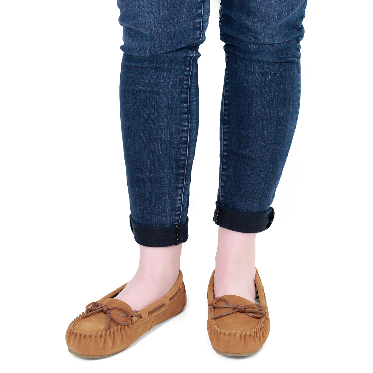 Lds Becky chestnut suede ballerina moc