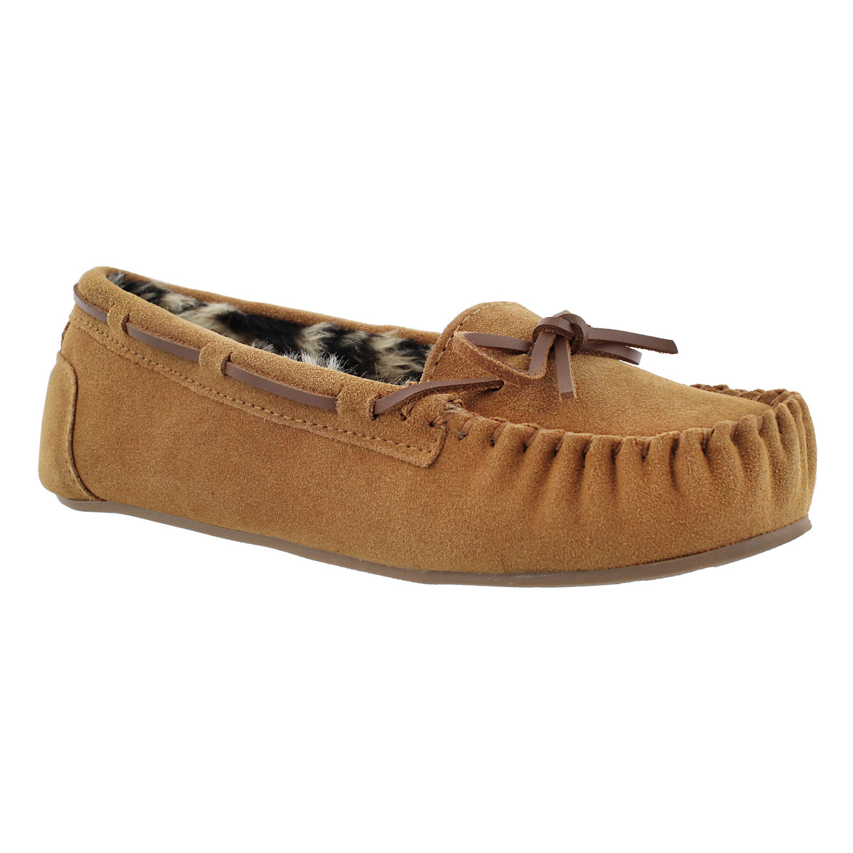 Women's BECKY chestnut suede ballerina moccasins