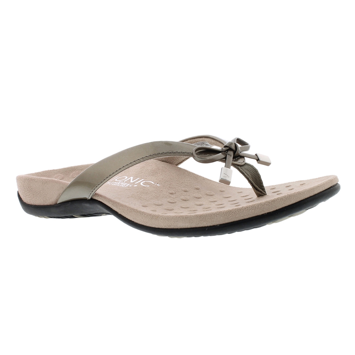 Women's BELLA II pewter arch support flip flops