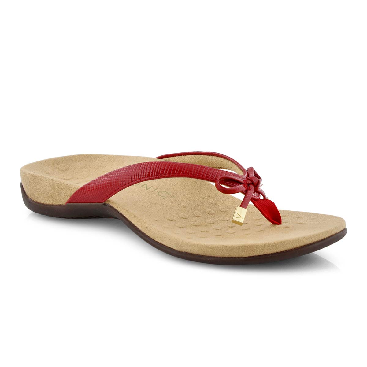 red vionic flip flops