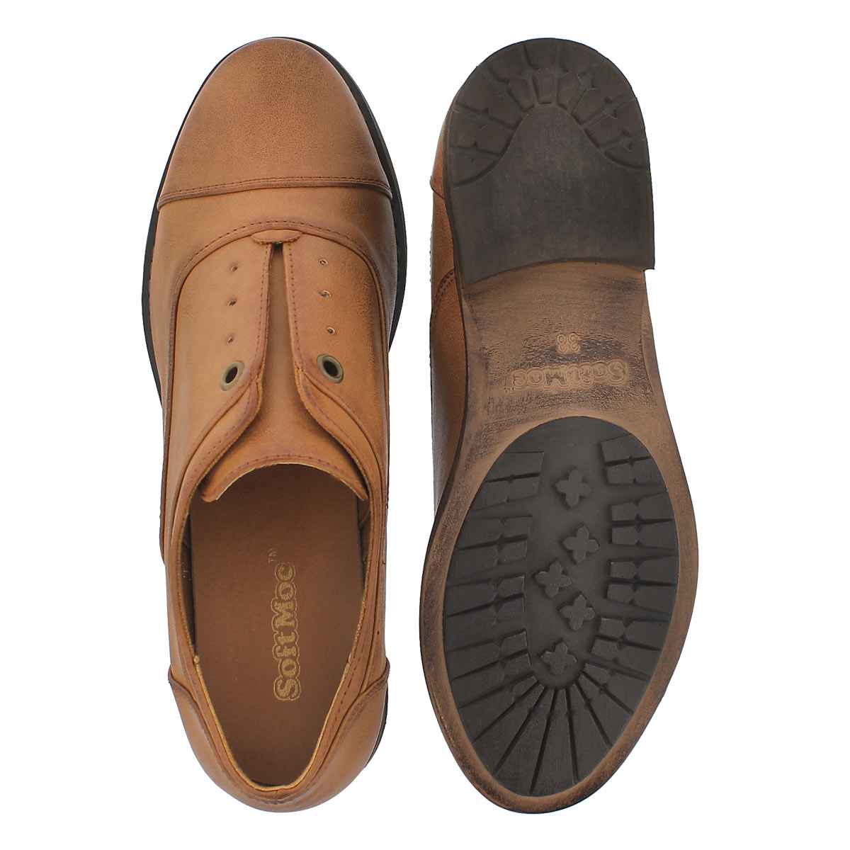 Richelieu sans lacets Benicia havane fem