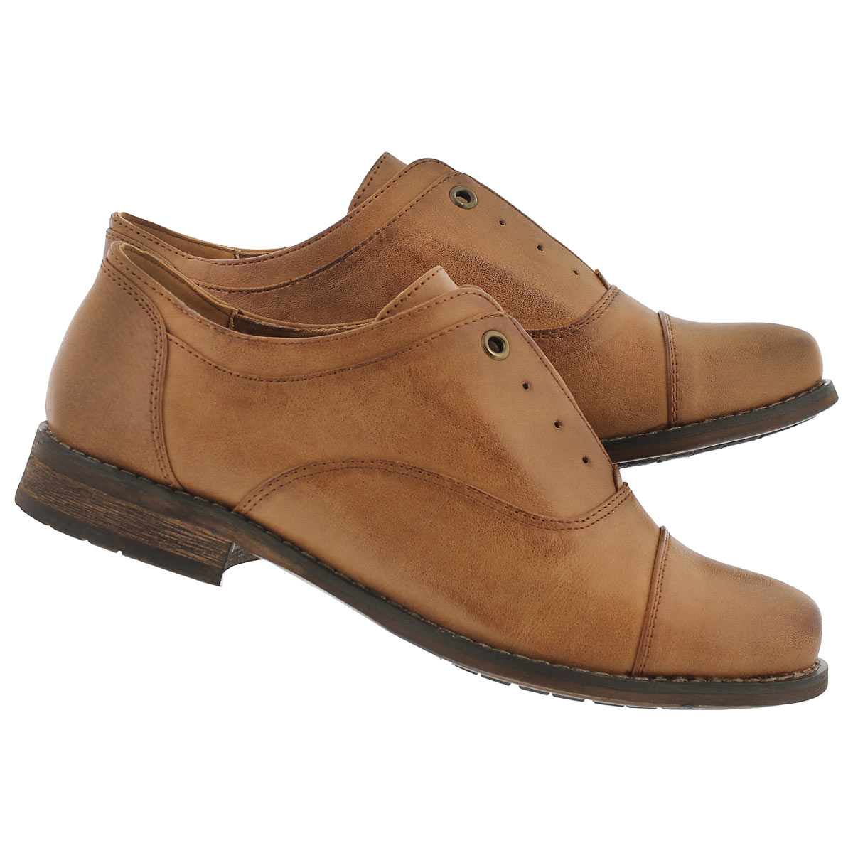 Richelieu sans lacets Benicia havane fem