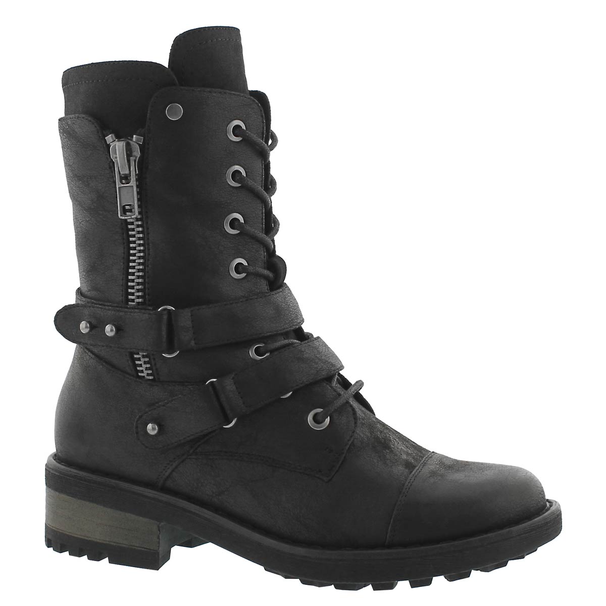 Women's BEX black lace up combat boots