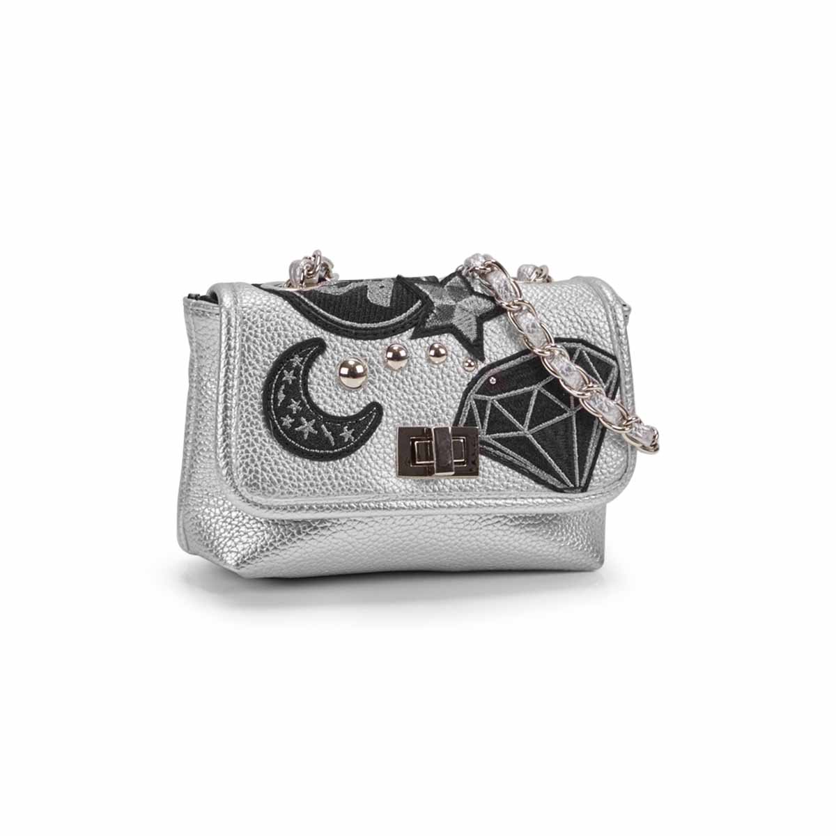 Lds BHayley silver cross body bag