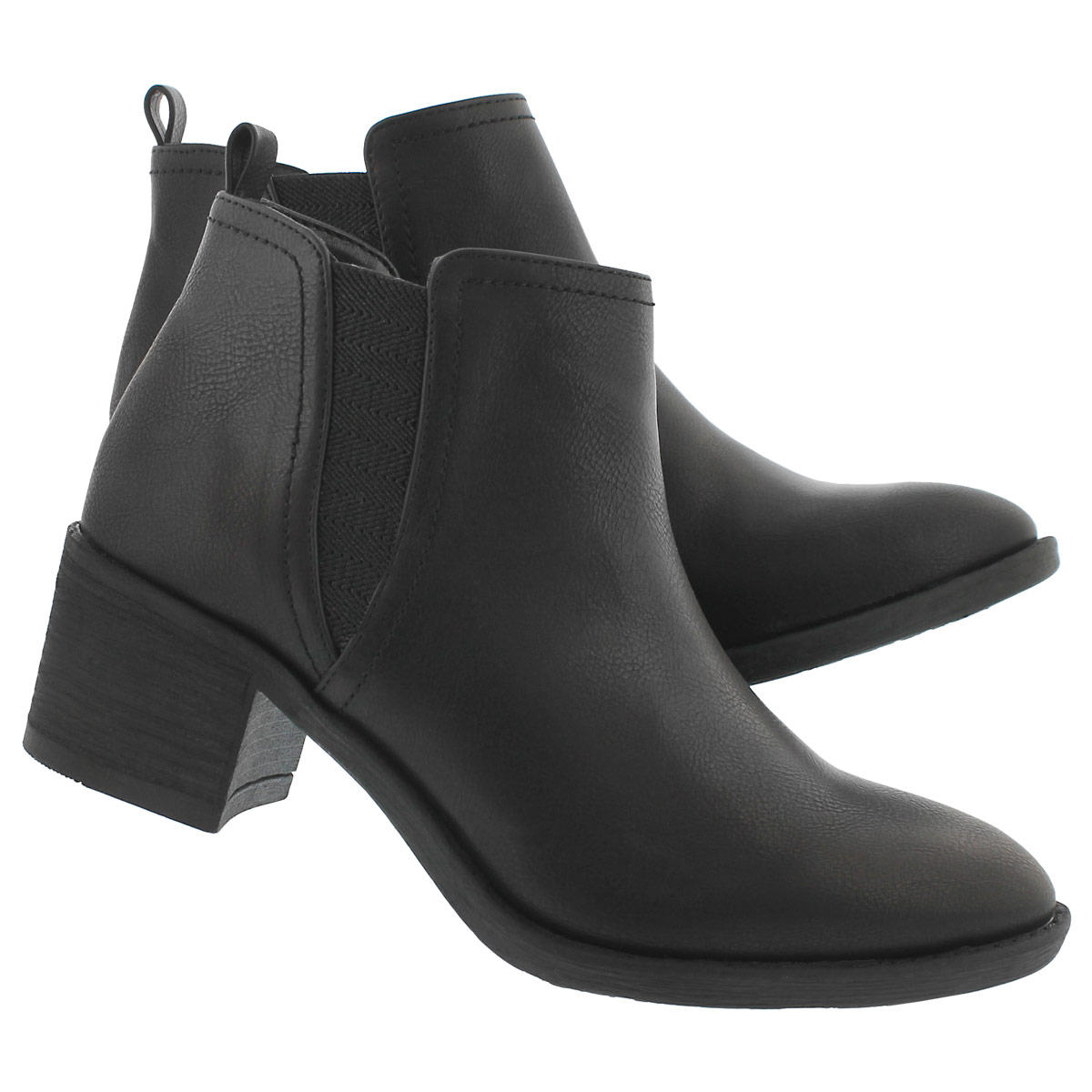 slip on black ankle boots