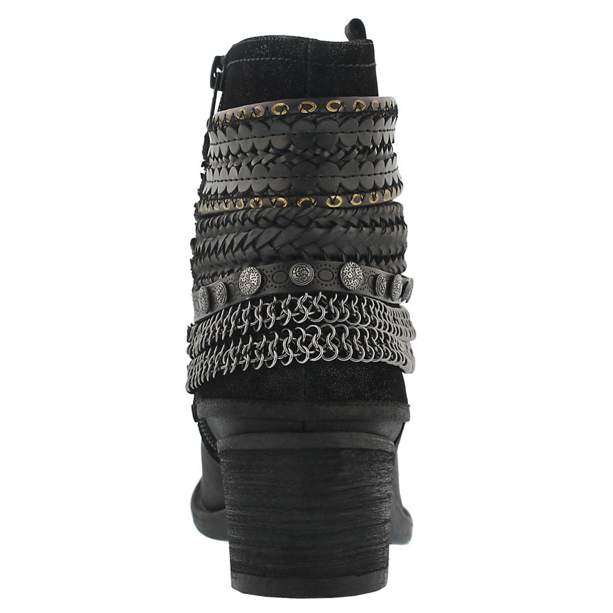 Lds Bizou blk zip up casual ankle boot